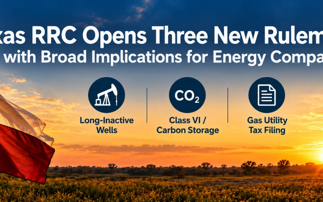 Texas RRC Opens Three New Rulemakings with Broad Implications for Energy Companies